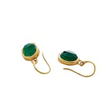 Monica Vinader MV Siren™ Gemstone Wire Earrings In 18ct Gold Vermeil With Green Onyx