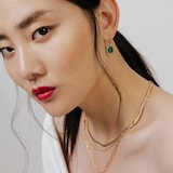 Monica Vinader MV Siren™ Gemstone Wire Earrings In 18ct Gold Vermeil With Green Onyx