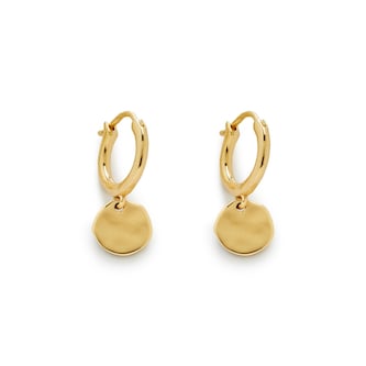 Monica Vinader MV Siren™ Muse Disc Mini Huggie Earrings In 18ct Gold Vermeil Monica Vinader MV Siren™ Muse Disc Mini Huggie Earrings In 18ct Gold Vermeil