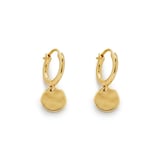 Monica Vinader MV Siren™ Muse Disc Mini Huggie Earrings In 18ct Gold Vermeil