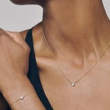 Monica Vinader Solitaire Lab Grown Diamond Chain Necklace In 18ct Gold Vermeil