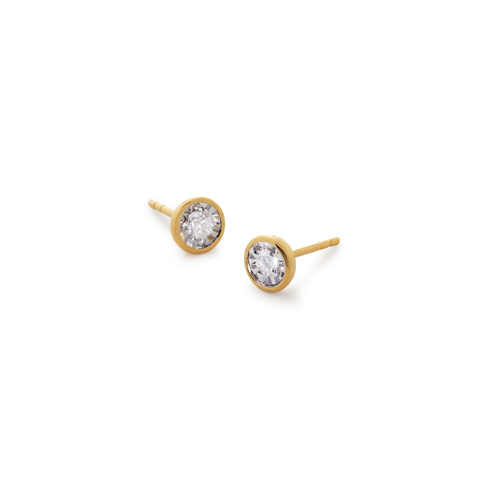 Monica Vinader Solitaire Lab Grown Diamond Stud Earrings In 18ct Gold Vermeil Monica Vinader Solitaire Lab Grown Diamond Stud Earrings In 18ct Gold Vermeil