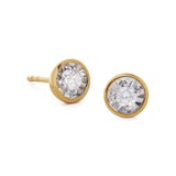 Monica Vinader Solitaire Lab Grown Diamond Stud Earrings In 18ct Gold Vermeil