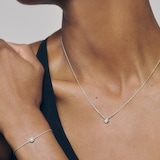 Monica Vinader Solitaire Lab Grown Diamond Chain Necklace In Sterling Silver