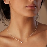 Monica Vinader Solitaire Lab Grown Diamond Chain Necklace In Sterling Silver