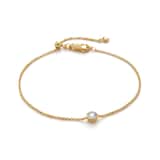 Monica Vinader Solitaire Lab Grown Diamond Chain Bracelet In 18ct Gold Vermeil
