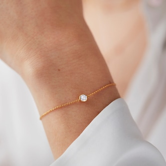 Monica Vinader Solitaire Lab Grown Diamond Chain Bracelet In 18ct Gold Vermeil