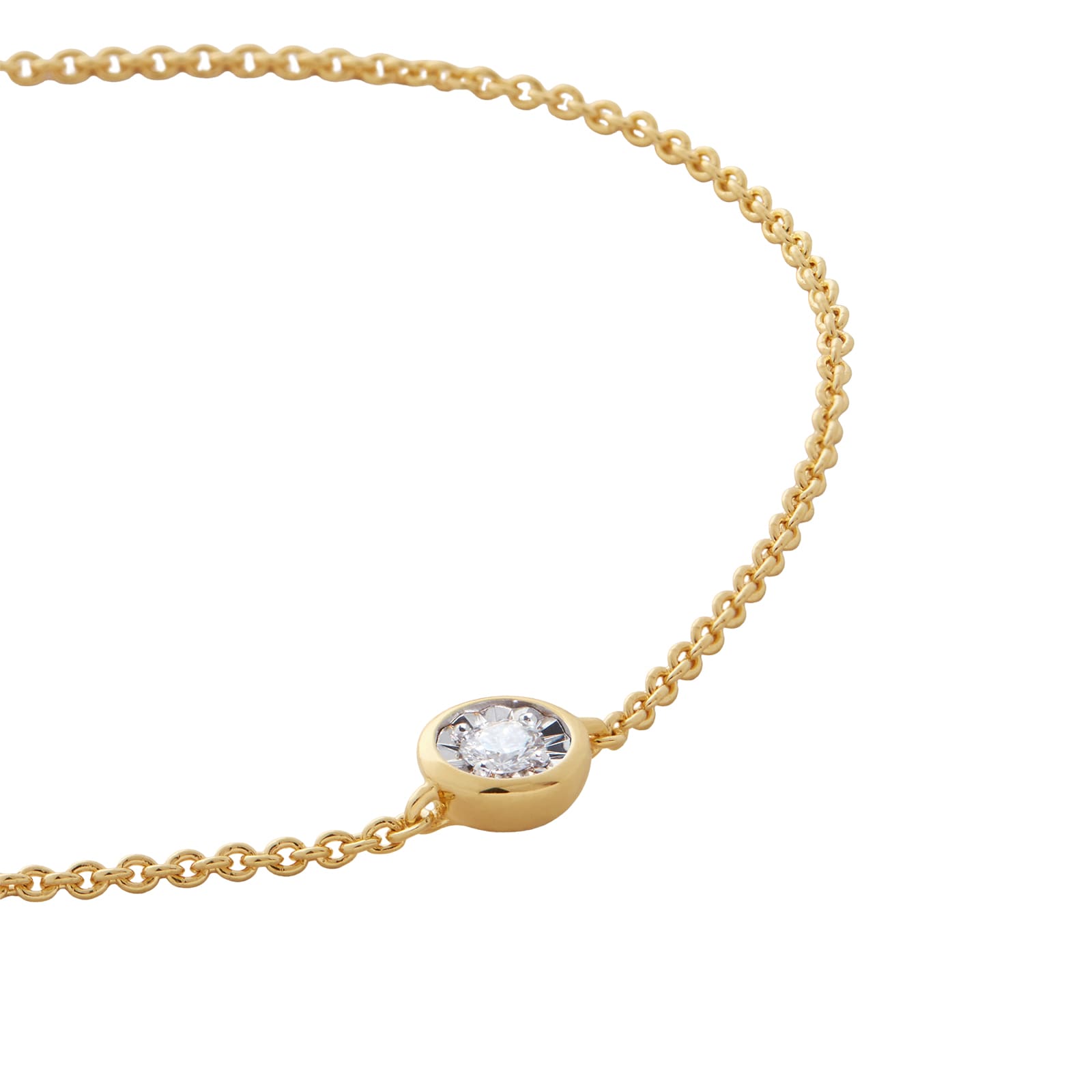 Monica Vinader Solitaire Lab Grown Diamond Chain Bracelet In 18ct Gold Vermeil