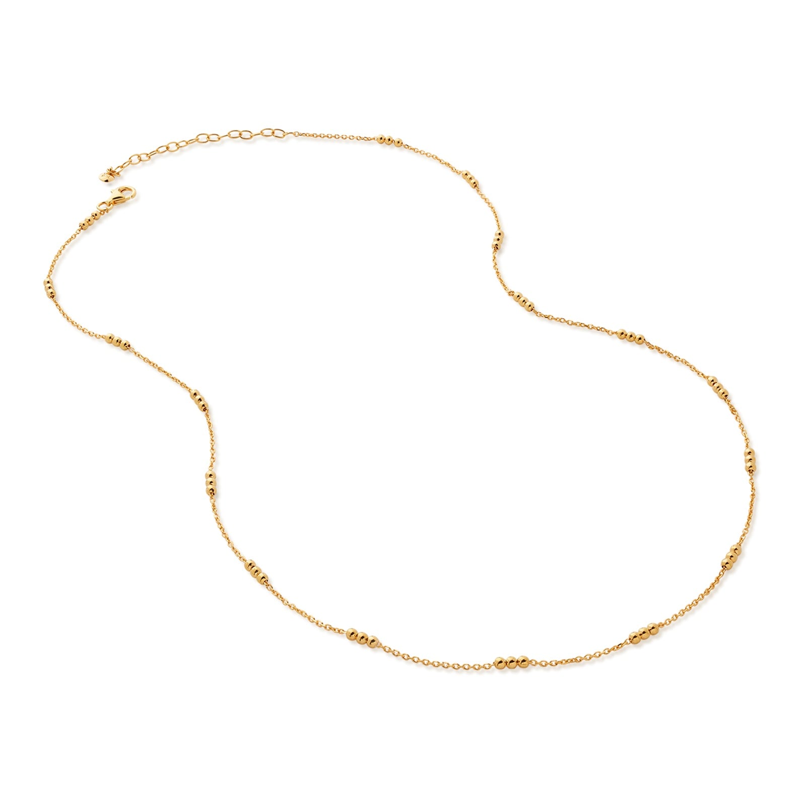 Monica Vinader Triple Beaded Chain Necklace In 18ct Gold Vermeil Monica Vinader Triple Beaded Chain Necklace In 18ct Gold Vermeil