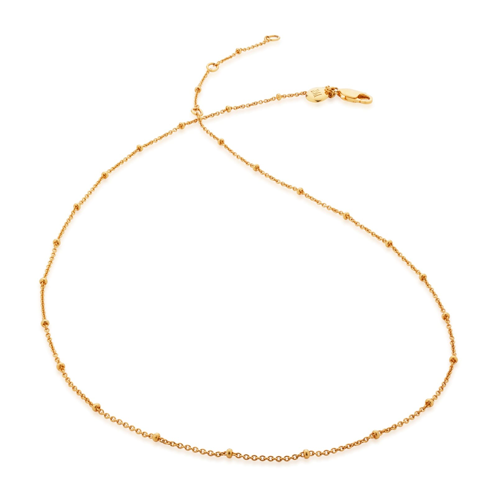 Monica Vinader Beaded Chain Necklace In 18ct Gold Vermeil Monica Vinader Beaded Chain Necklace In 18ct Gold Vermeil