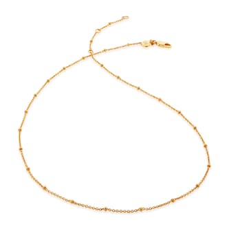 Monica Vinader Beaded Chain Necklace In 18ct Gold Vermeil