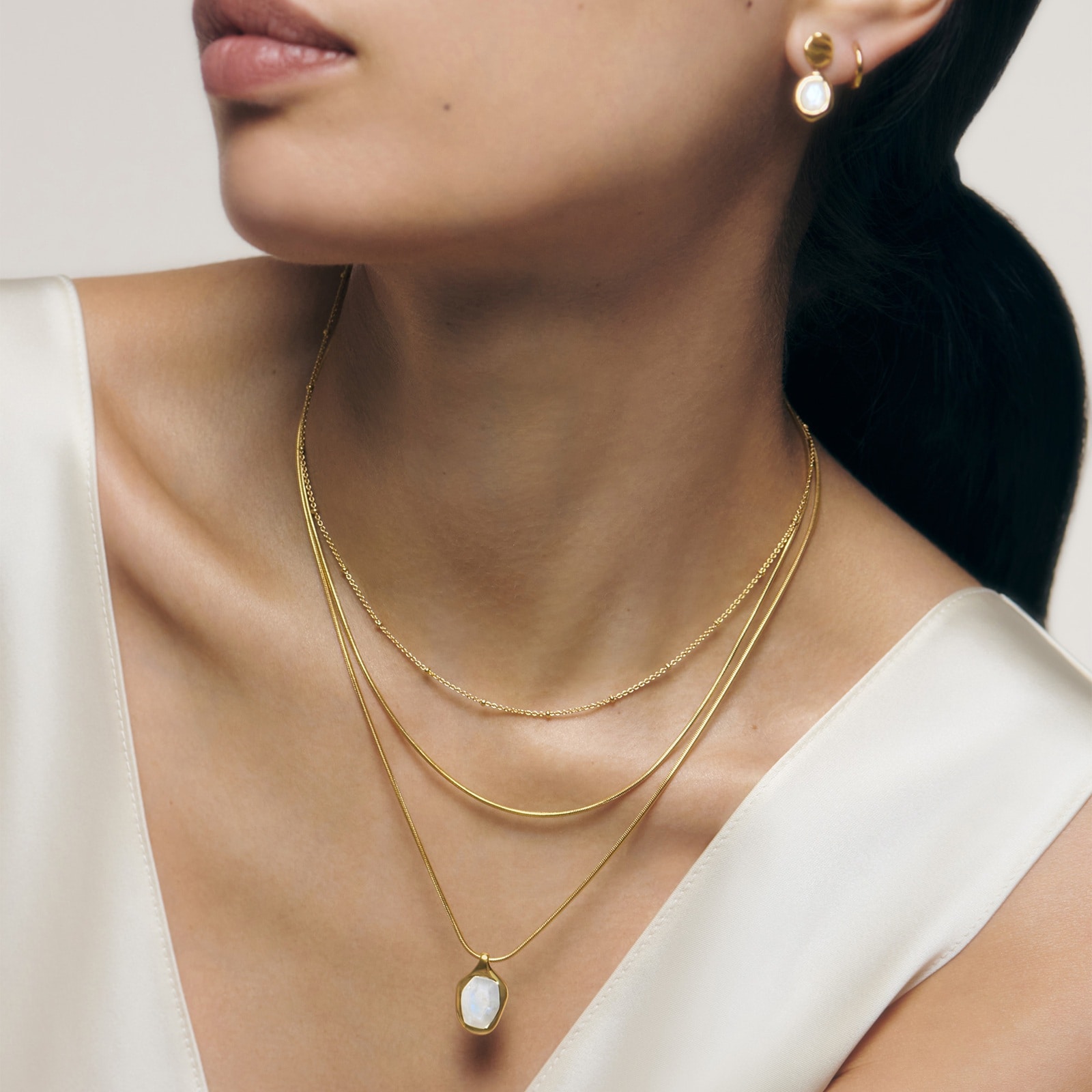 Monica Vinader Beaded Chain Necklace In 18ct Gold Vermeil Monica Vinader Beaded Chain Necklace In 18ct Gold Vermeil