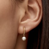 Monica Vinader Heirloom Round Pearl Huggie Earrings In 18ct Gold Vermeil