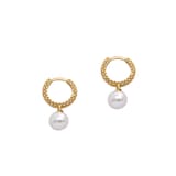 Monica Vinader Heirloom Round Pearl Huggie Earrings In 18ct Gold Vermeil