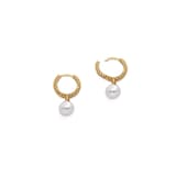 Monica Vinader Heirloom Round Pearl Huggie Earrings In 18ct Gold Vermeil