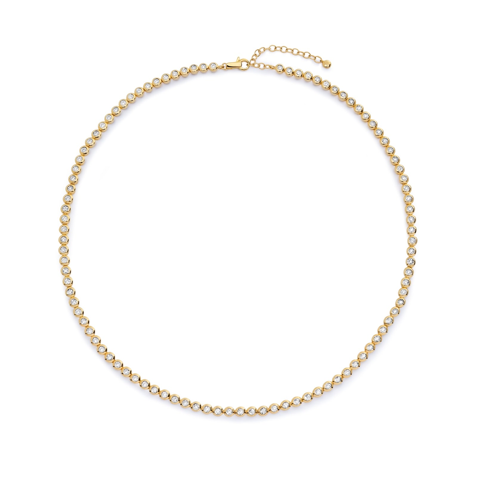 Round 0.59ct Lab Grown Diamond Tennis Necklace In 18ct Gold Vermeil