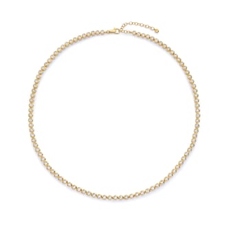 Monica Vinader Round 0.59ct Lab Grown Diamond Tennis Necklace In 18ct Gold Vermeil