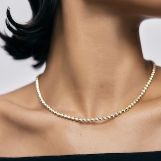 Monica Vinader Round 0.59ct Lab Grown Diamond Tennis Necklace In 18ct Gold Vermeil