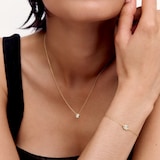 Monica Vinader Pear Chain Necklace In 18ct Gold Vermeil With Lab Grown Diamond