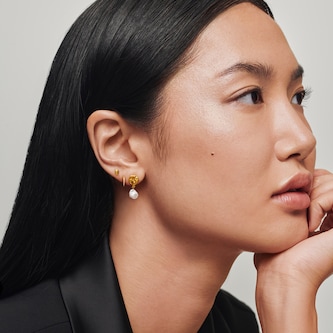 Monica Vinader Keshi Pearl Small Drop Earrings In 18ct Gold Vermeil