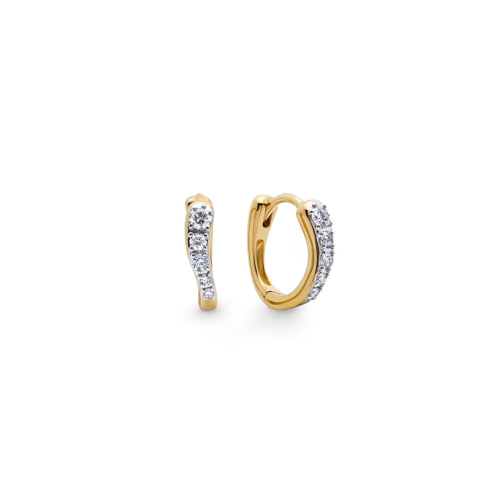 Monica Vinader Riva Pavé Huggie Earrings In 18ct Gold Vermeil With Lab Grown Diamond Monica Vinader Riva Pavé Huggie Earrings In 18ct Gold Vermeil With Lab Grown Diamond