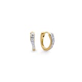 Monica Vinader Riva Pavé Huggie Earrings In 18ct Gold Vermeil With Lab Grown Diamond