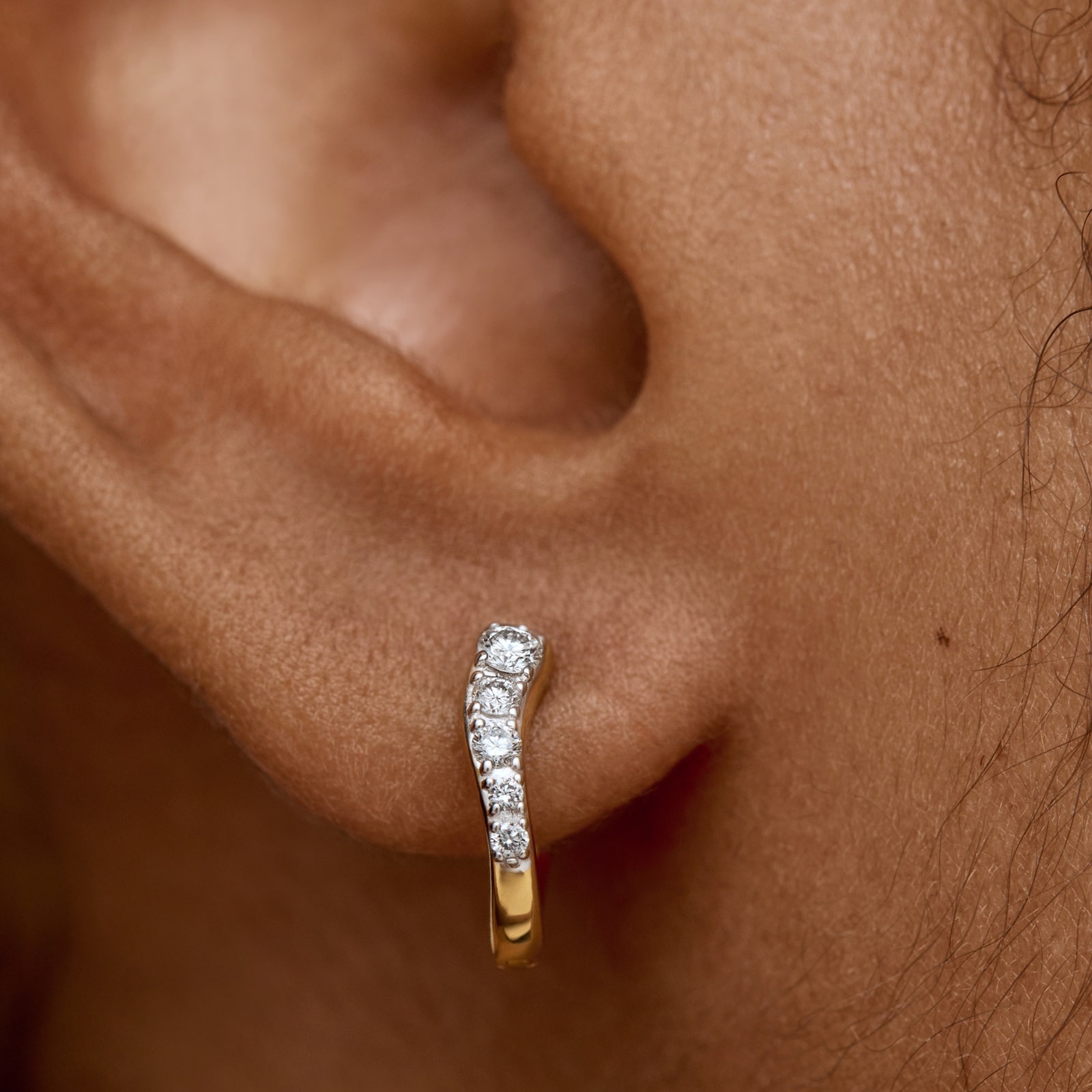 Monica Vinader Riva Pavé Huggie Earrings In 18ct Gold Vermeil With Lab Grown Diamond Monica Vinader Riva Pavé Huggie Earrings In 18ct Gold Vermeil With Lab Grown Diamond