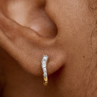 Monica Vinader Riva Pavé Huggie Earrings In 18ct Gold Vermeil With Lab Grown Diamond Monica Vinader Riva Pavé Huggie Earrings In 18ct Gold Vermeil With Lab Grown Diamond