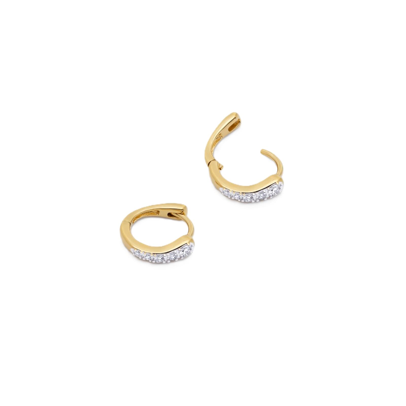 Monica Vinader Riva Pavé Huggie Earrings In 18ct Gold Vermeil With Lab Grown Diamond Monica Vinader Riva Pavé Huggie Earrings In 18ct Gold Vermeil With Lab Grown Diamond