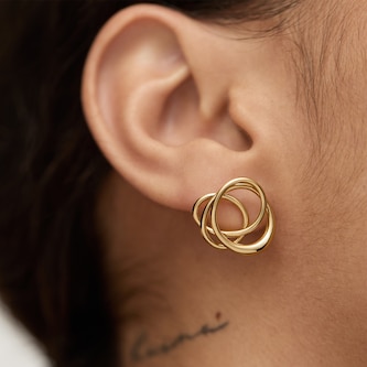 Monica Vinader Nura Wrap Stud Earrings In 18ct Gold Vermeil