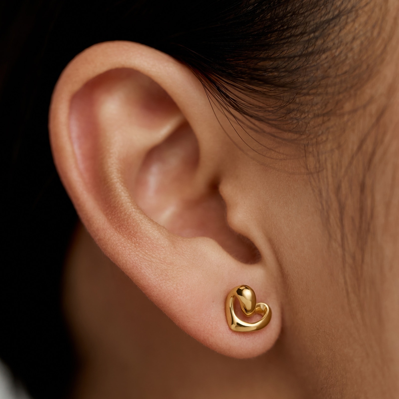 Monica Vinader Infinity Heart Small Stud Earrings In 18ct Gold Vermeil Monica Vinader Infinity Heart Small Stud Earrings In 18ct Gold Vermeil