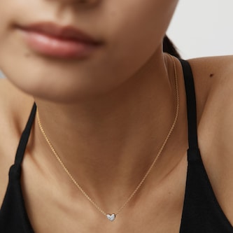Monica Vinader Heart Chain Necklace In 18ct Gold Vermeil With Lab Grown Diamond Monica Vinader Heart Chain Necklace In 18ct Gold Vermeil With Lab Grown Diamond
