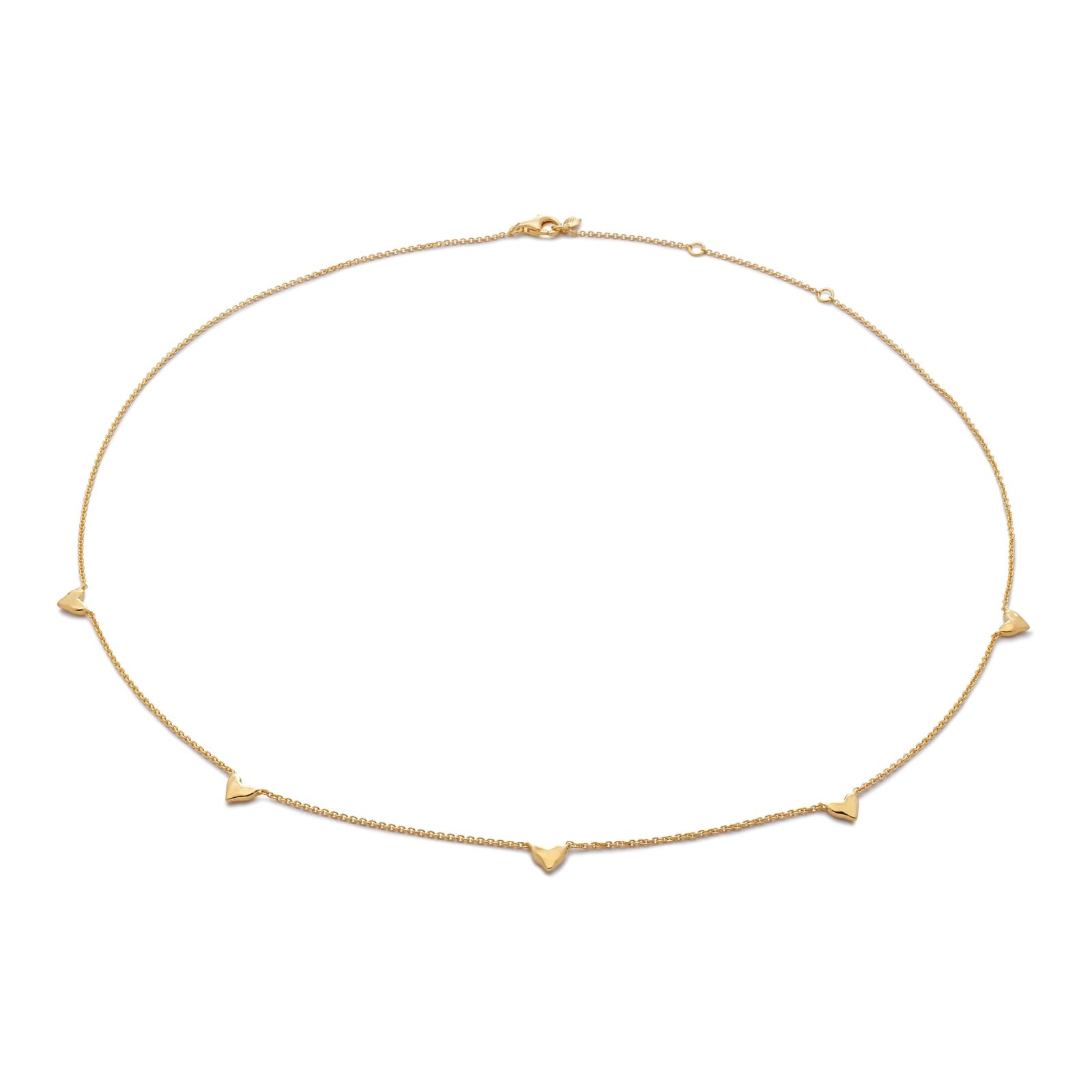 Monica Vinader Heart Station Chain Necklace In 18ct Gold Vermeil Monica Vinader Heart Station Chain Necklace In 18ct Gold Vermeil