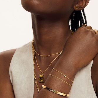 Monica Vinader Heart Station Chain Bracelet In 18ct Gold Vermeil