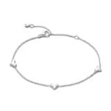 Monica Vinader Heart Station Chain Bracelet In Sterling Silver