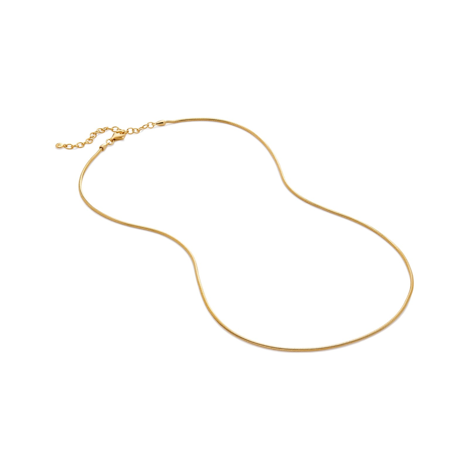 Round Thin Snake Chain Necklace In 18ct Gold Vermeil