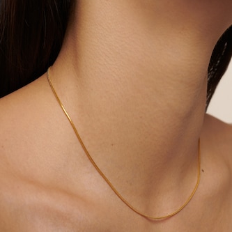 Monica Vinader Round Thin Snake Chain Necklace In 18ct Gold Vermeil