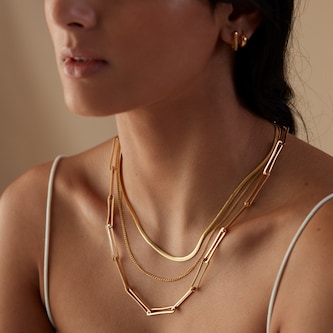Monica Vinader Snake Chain Necklace In 18ct Gold Vermeil