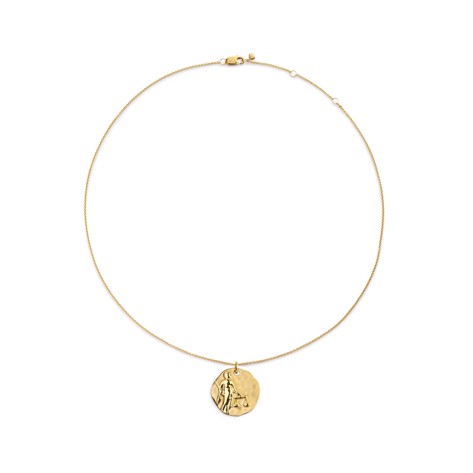 Libra Zodiac Chain Necklace In 18ct Gold Vermeil