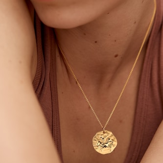 Monica Vinader Sagittarius Zodiac Chain Necklace In 18ct Gold Vermeil