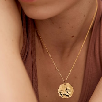 Monica Vinader Leo Zodiac Chain Necklace In 18ct Gold Vermeil