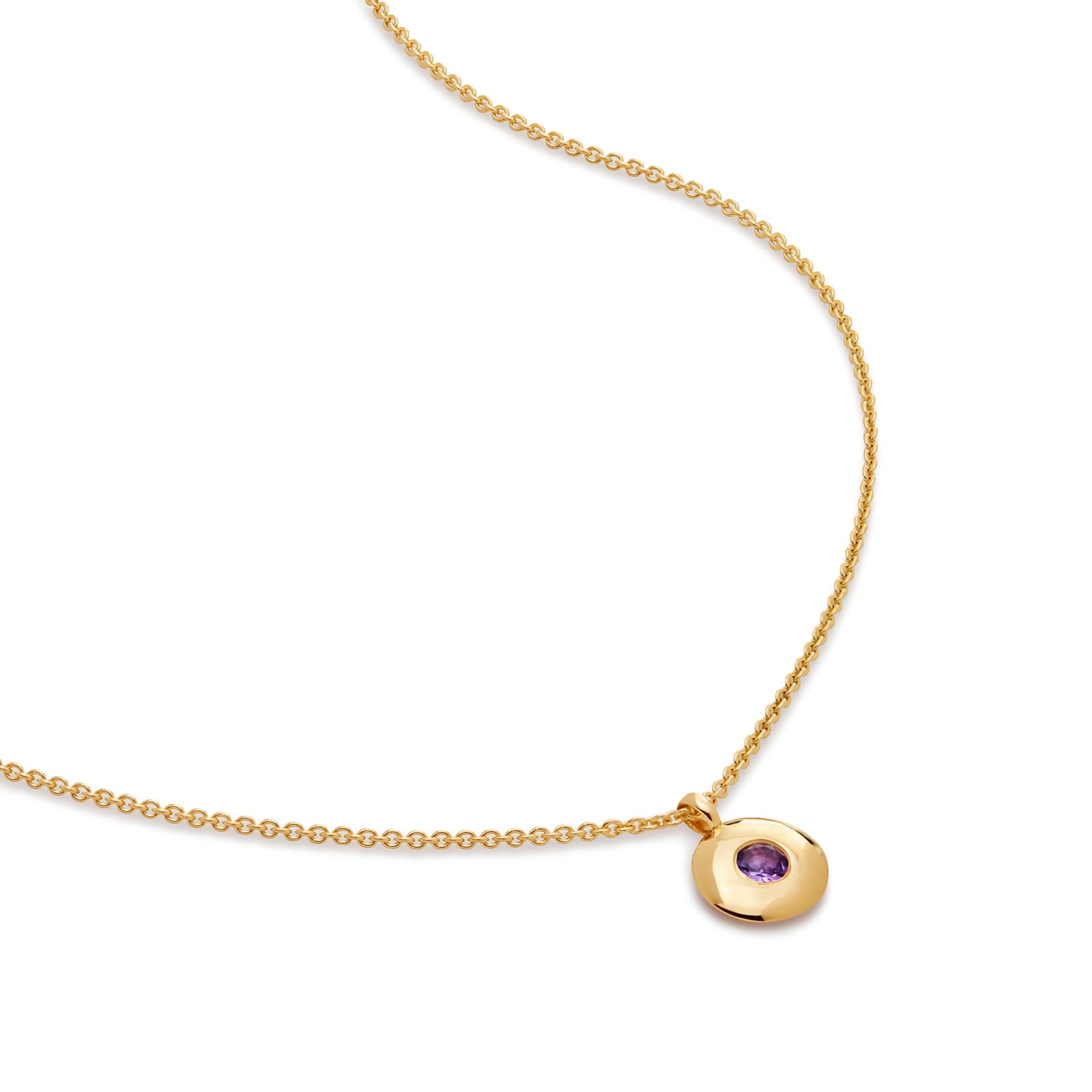 February Birthstone Chain Necklace In 18ct Gold Vermeil With Amethyst