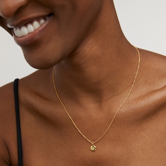 Monica Vinader August Birthstone Chain Necklace In 18ct Gold Vermeil With Peridot Monica Vinader August Birthstone Chain Necklace In 18ct Gold Vermeil With Peridot