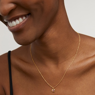 Monica Vinader October Birthstone Chain Necklace In 18ct Gold Vermeil With Pink Tourmaline