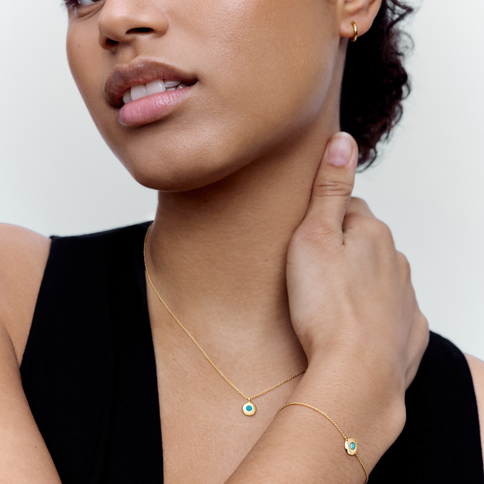 Monica Vinader December Birthstone Chain Necklace In 18ct Gold Vermeil With Turquoise Monica Vinader December Birthstone Chain Necklace In 18ct Gold Vermeil With Turquoise