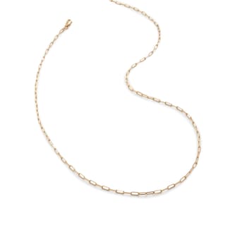 Monica Vinader Mini Paperclip Chain Necklace In 14ct Solid Gold