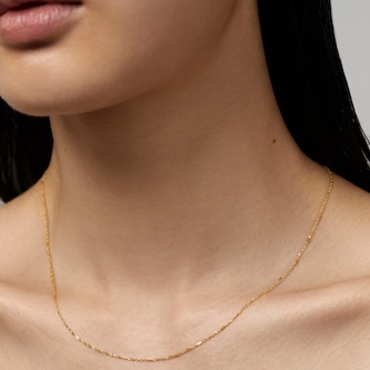 Monica Vinader Shimmer Chain Necklace In 14ct Solid Gold