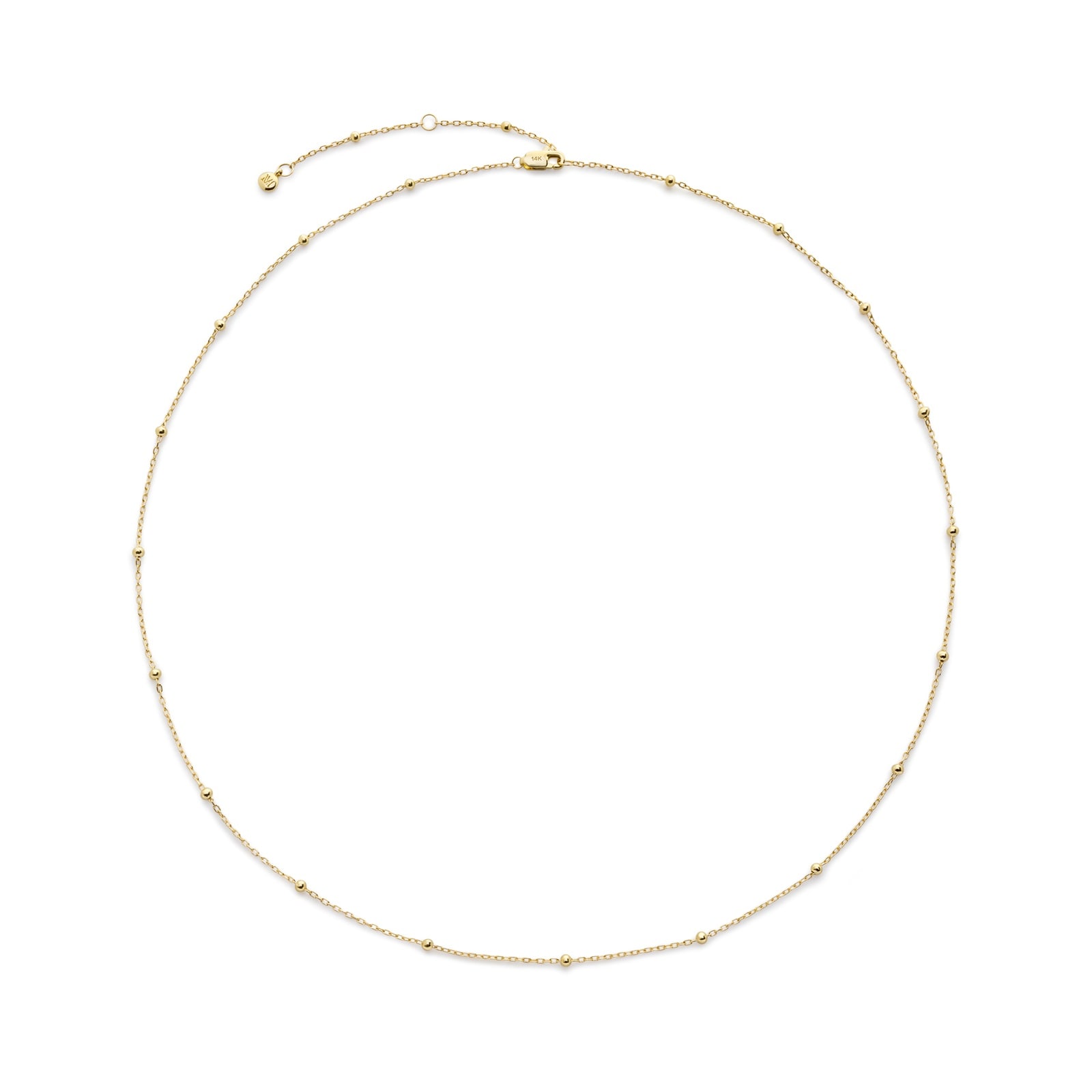 Monica Vinader Beaded Chain Necklace In 14ct Solid Gold