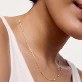 Monica Vinader Beaded Chain Necklace In 14ct Solid Gold