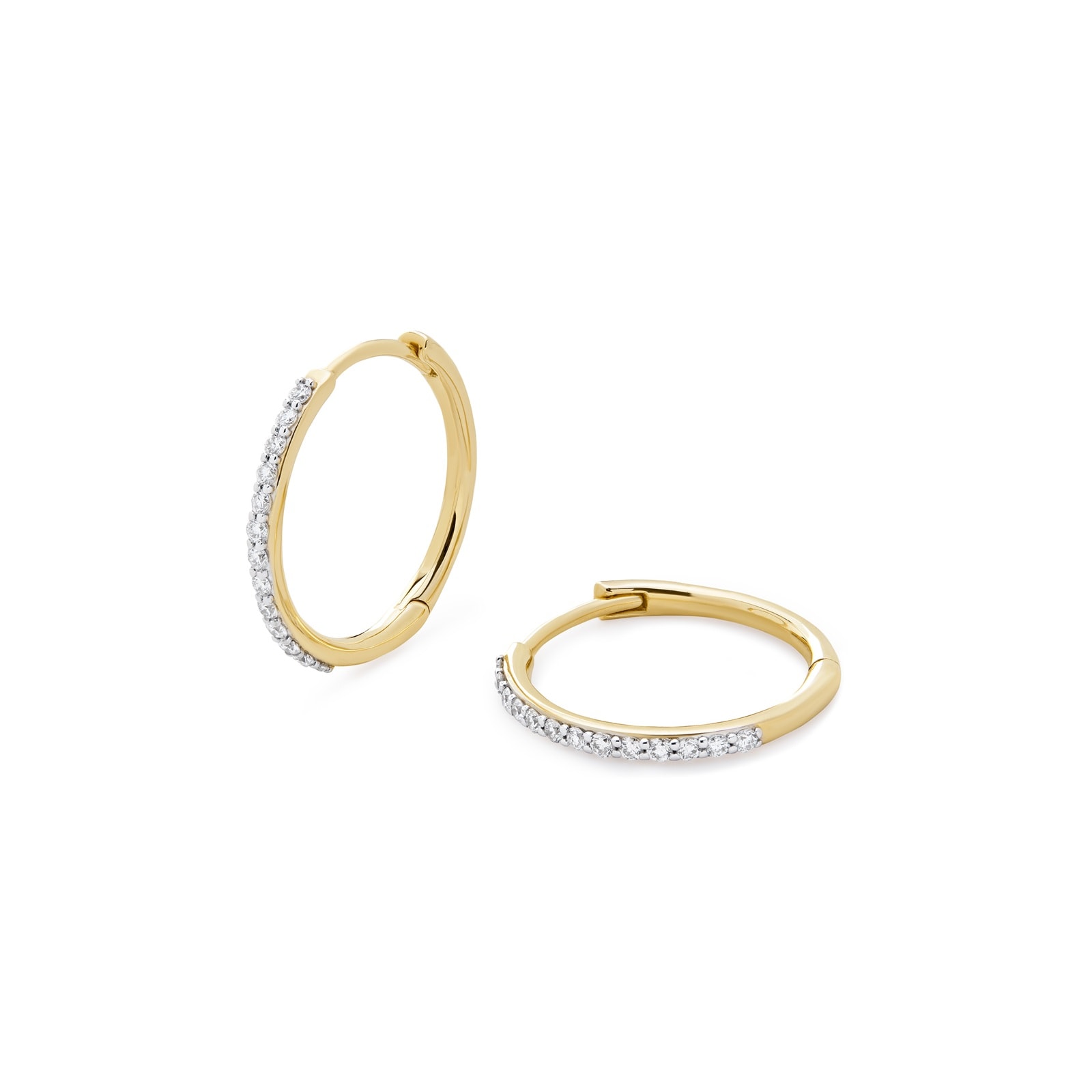 Pavé Lab Grown Diamond Small Hoop Earrings In 14ct Solid Gold
